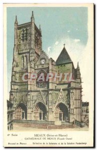 Old Postcard Meaux Seine et Marne Meaux Cathedral Facade West
