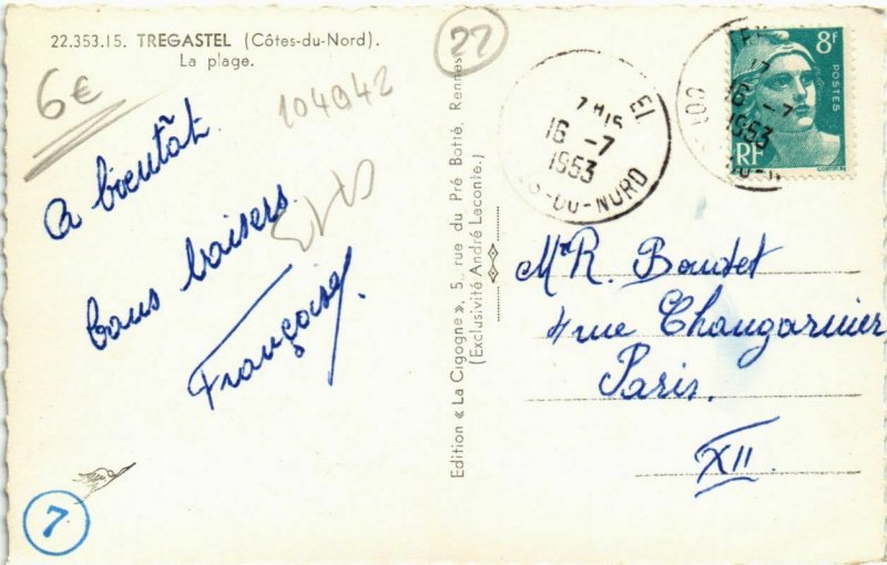 CPA TRÉGASTEL - La plage (104042)
