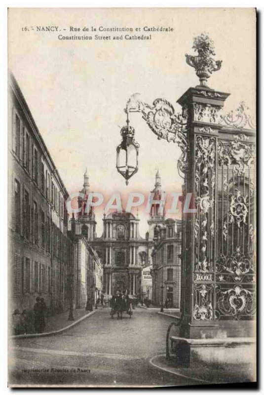 Old Postcard Nancy Street and Cathedral of the Constitution