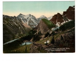 OVERSIZE,  Lake Louise, Mirror, Agnes, Laggan Alberta, 5.5 X 7.5in Vintage Po...