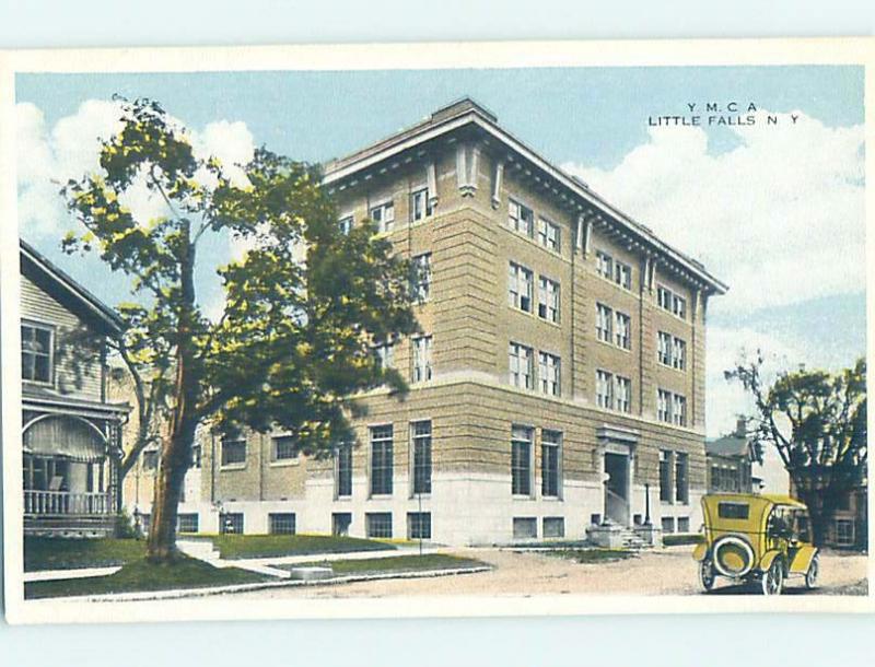 Unused W-Border BUILDING SCENE Little Falls - Near Herkimer New York NY H5426