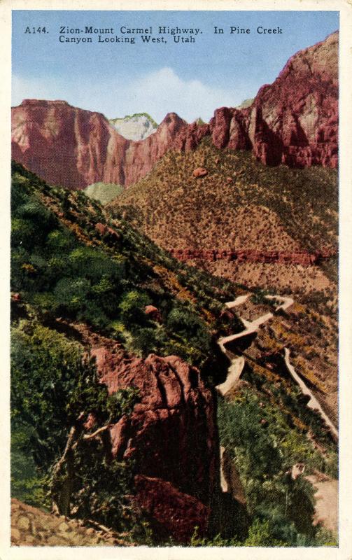 UT - Zion National Park. Zion-Mt Carmel Highway in Pine Creek Canyon