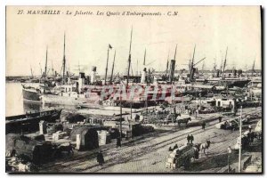 Old Postcard Marseille La Joliette The Boarding Docks