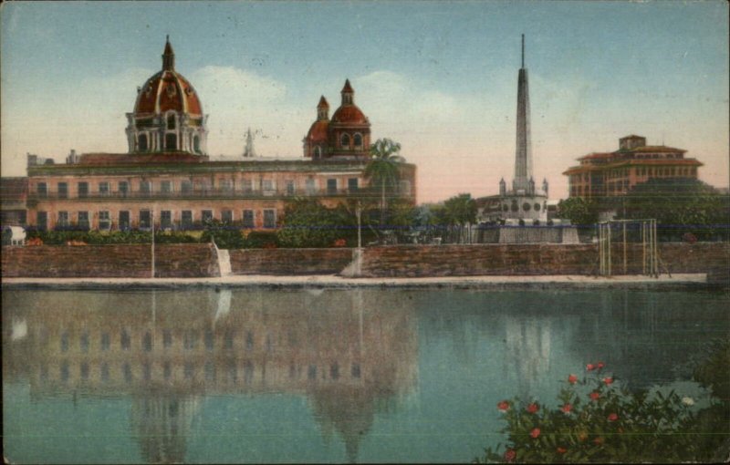 Cartagena Colombia Monumento a la Bandera 1935 Used Postcard