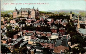 Postcard Birds Eye View of the Capitol and Albany, New York