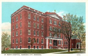 Vintage Postcard St. Mary's Hospital Nebraska City Nebraska C. T. American Art