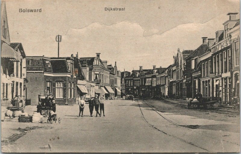 Netherlands Bolsward Dijkstraat Vintage Postcard 01.42 