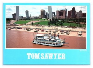 The Tom Sawyer & Huck Finn St. Louis Missouri Continental View Postcard Boat