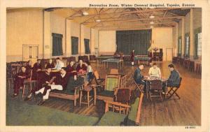 Topeka Kansas Winter General Hospital Rec Room Antique Postcard K38290