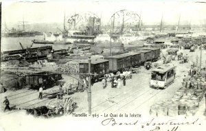 Marseille, France - The train platform at Joliette - in 1904