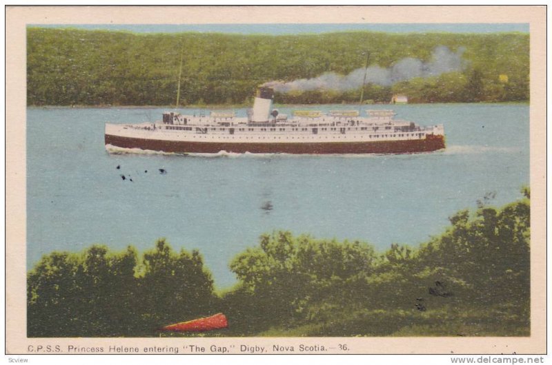 C.P.S.S. Princess Helene entering The Gap , Digby Nova Scotia , Canada , PU...