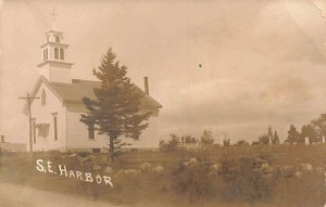 South East Harbor ME Church, Real Photo Postcard