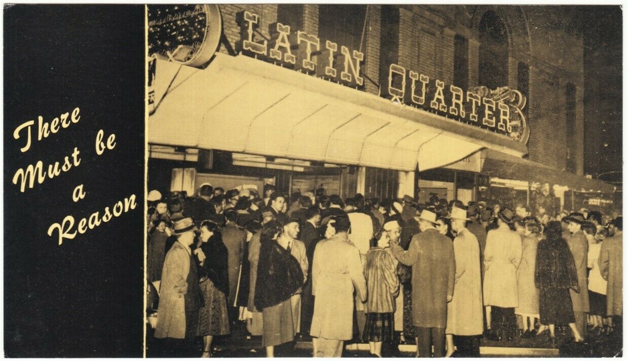 Latin Quarter Entrance NYC Advertising Postcard 1930s1940s