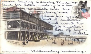 Postcard NJ Allenhurst Casino & Beach Square Cancel Gore-Bay Ontario 1906 V210
