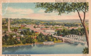 Vintage Postcard Branson Missouri & Lake Taneycomo in Beautiful Missouri Ozarks