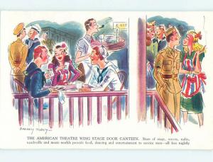 Unused 1940's military signed GIRLS ENTERTAIN CANTEEN ARMY & NAVY GUYS o7989@