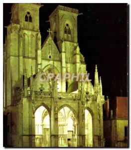 Modern Postcard Semur en Auxois Cote d'Or Illuminations The Collegiate Notre ...