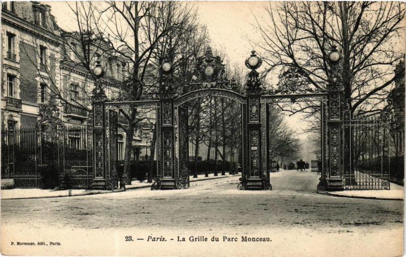 CPA PARIS 8e La Grille du Parc Monceau. P. Marmuse (241433)