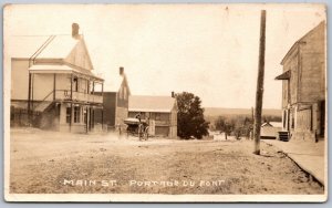 Postcard RPPC c1910s Portage-du-Fort Quebec Main Street Horse Buggy