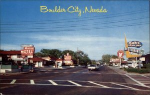 Boulder City Nevada NV Bob's Chicken Shack Street Scene Vintage Postcard