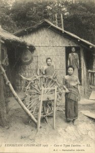 PC CPA LAOS, INDOCHINA, CASE ET TYPES LAOTIENS, (b22970)