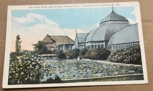 VINTAGE UNUSED POSTCARD - LILY POND & PHIPPS CONSERVATORY , PITTSBURGH, PA.