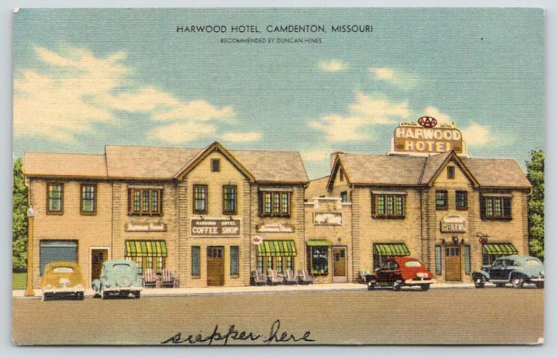 Camdenton Missouri~Harwood Hotel~Coffee Shop~Ate Supper Here~1947 MWM Linen PC 