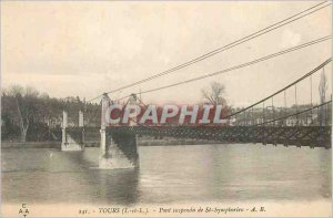 Postcard Old Tours (I and L) Supsendu Bridge St Symphorien