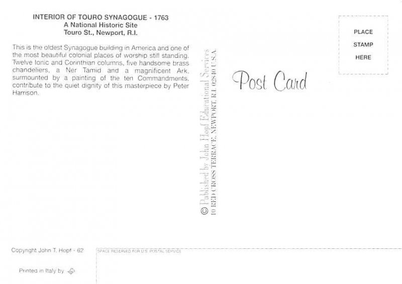 Touro Synagogue   Newport, Rhode Island, USA 