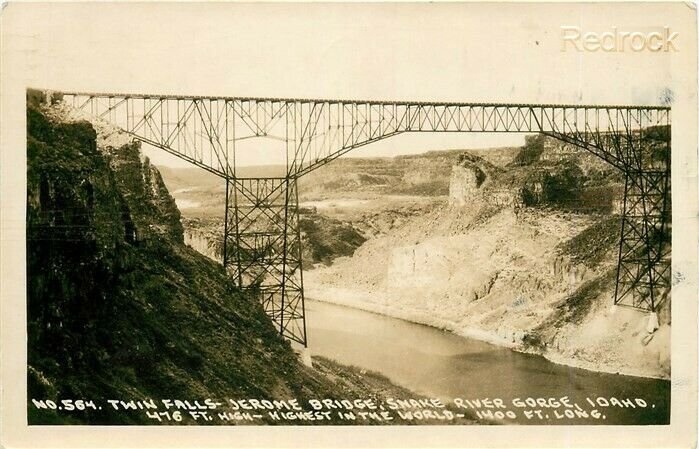 ID, Snake River Gorge, Idaho, Jerome Bridge, Wesley Andrews, No. 564, RPPC