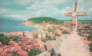 Vintage Postcard 1910's Cross Vista Panoramica Mazatlan City Sinaloa Mexico MX