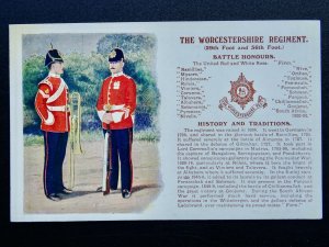 History & Tradition THE WORCESTERSHIRE REGIMENT Postcard by Gale & Polden No.64b