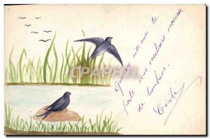Old Postcard Fancy (drawing hand) Bird