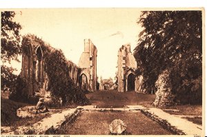 Somerset Postcard - Glastonbury Abbey Ruins, West End   A5696