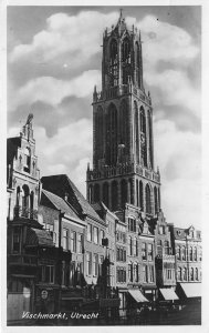 Vischmarkt Utrecht Netherlands 1954 RPPC Real Photo Postcard