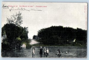 c1907 Come On In The Water Is Fine Chisago Lake Lindstrom Minnesota MN Postcard