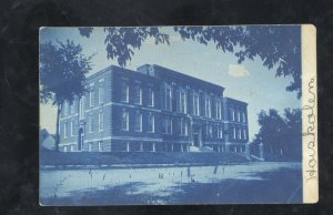 RPPC CYANOTYPE FERGUS FALLS MINNESOTA SCHOOL BUILDING 1907 REAL PHOTO POSTCARD