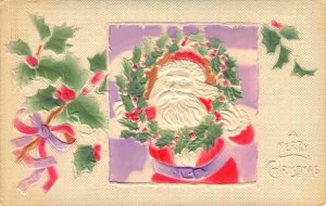 Santa Claus Christmas Bas Relief 1910 embossed postcard