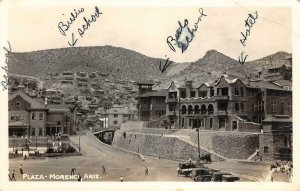 RPPC Plaza - Morenci, Arizona Greenlee County c1930s Vintage Photo Postcard
