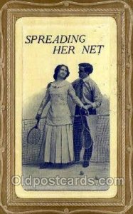 Tennis 1911 creases left bottom corner, corner wear, postal used 1911
