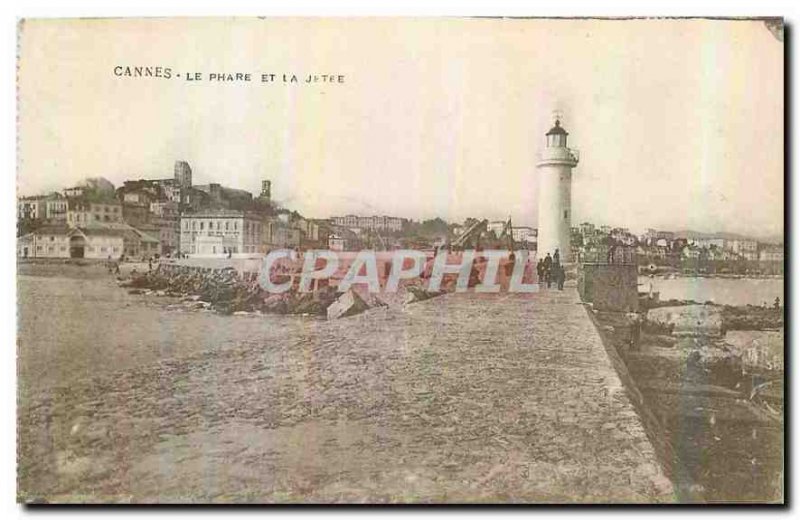 CARTE Postal Cannes Old Lighthouse and Jetee