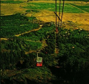 Teton Village Aerial Tram Teton Village Wyoming WY UNP Chrome Postcard A9