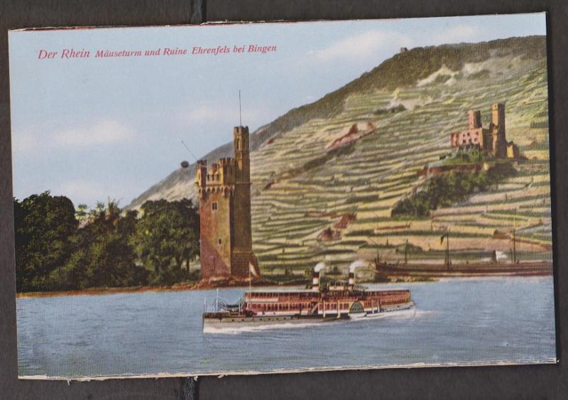 Rhein River View Of Bingen With River Cruise Ships - Unused - Edge Wear