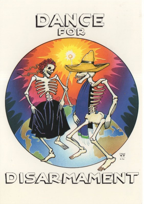 Skeleton Dance Dancing For Nuclear Disarmament Political Postcard