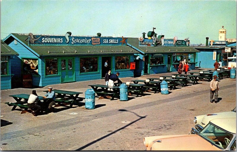 Pier A, Seacomber Souvenirs Fast Food Long Beach CA Vintage Postcard X42