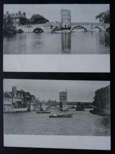 Cambridgeshire 2 x ST. IVES BRIDGE on the River Ouse c1902 UB Postcards by Frith