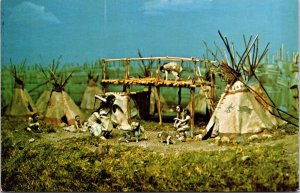 VINTAGE POSTCARD HIDATSA INDIAN VILLAGE BUFFALO TRAIL MUSEUM EPPING NORTH DAKOTA