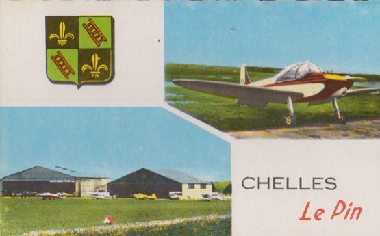 Chelles Le Pin French Airport L'Aerodrome Postcard