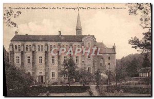 Old Postcard From Monastery Sainte Marie De La Pierre Qui Vire two monasteries