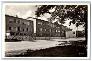 Kungsbacka Halland County Sweden Postcard Nya Folkskolan c1920's RPPC Photo